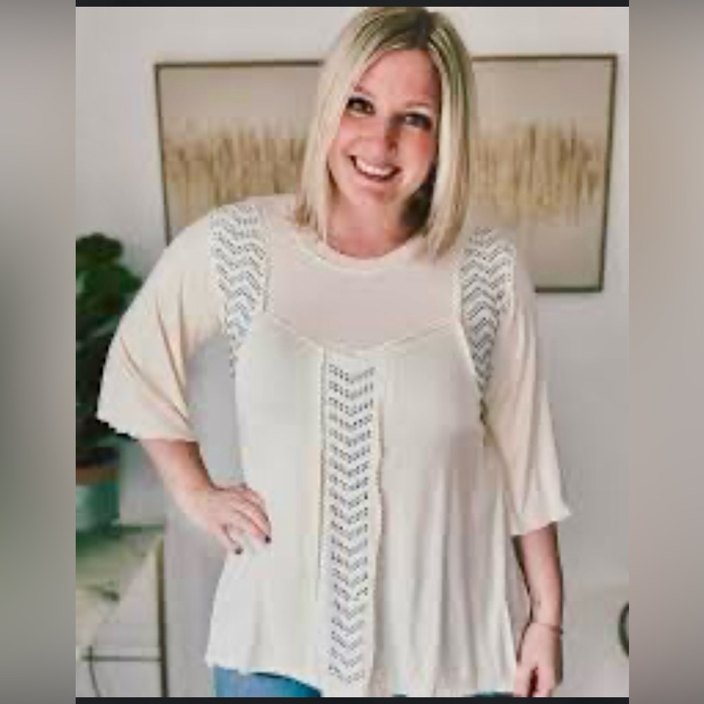 #96 cream, silver studded top